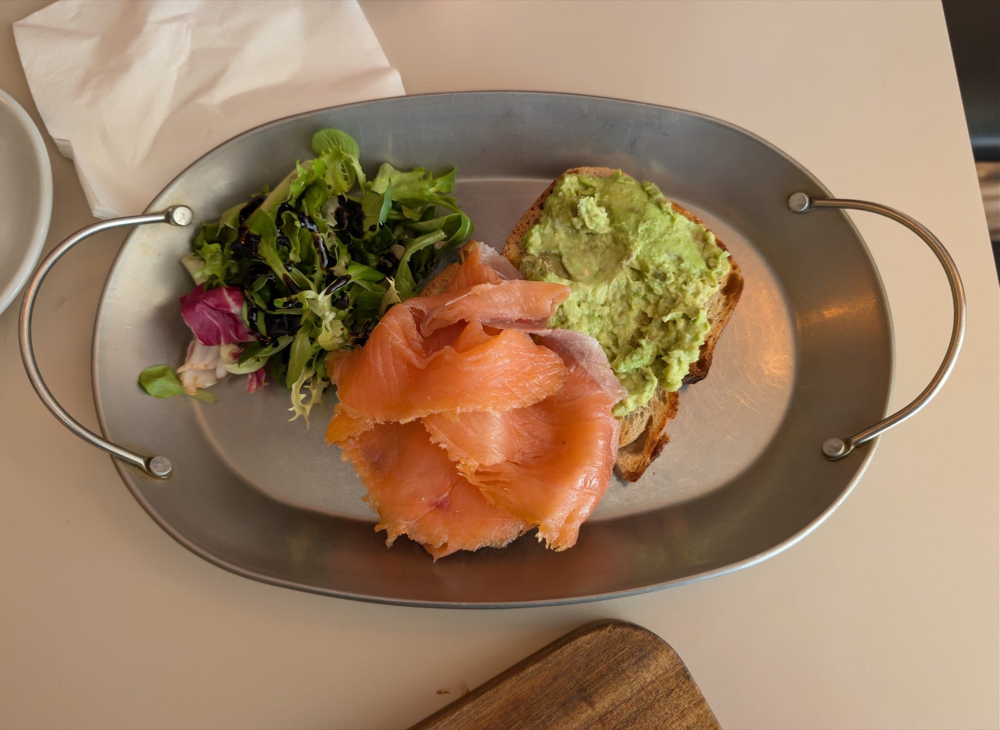 Smoked salmon and avocado on sourdough